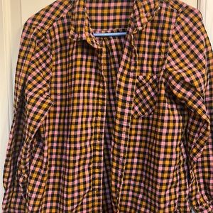 Women’s size large Old Navy flannel orange pink and black